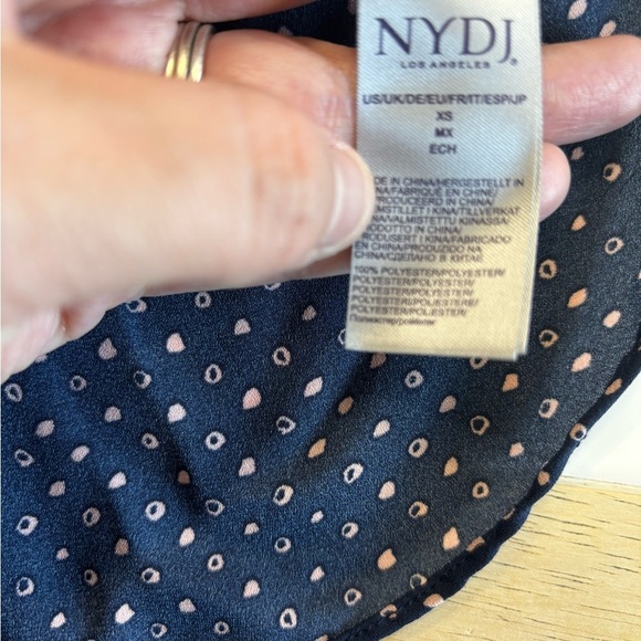 NYDJ Blue 3/4 Sleeve Button Down Blouse - Picture 8 of 9